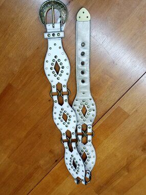 White Belt Studded Segmented Kathy Van Zeeland